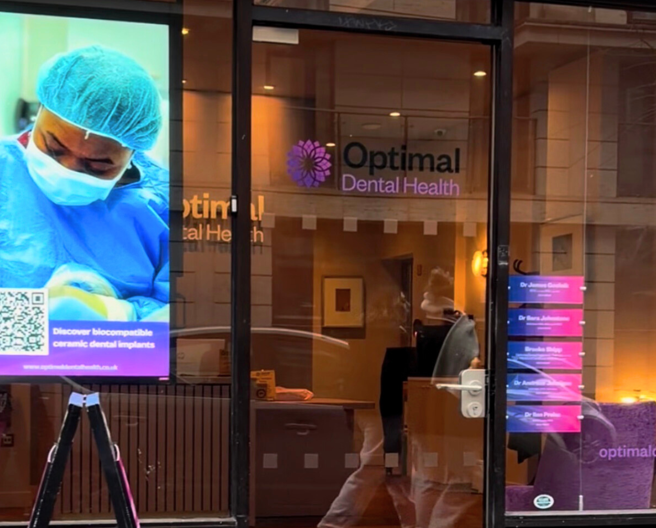 an image of the front windows of optimal dental health holistic dentist baker street