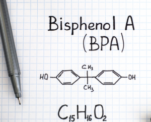 bisphenol a diagram in a notepad with a pen to promote BPA awareness 